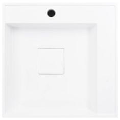 Vidaxl Umivalnik 50x50x12,3 cm liti mineral/marmor bel