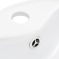 Greatstore Umivalnik z odprtino za odtekanje 36x13 cm keramičen bel