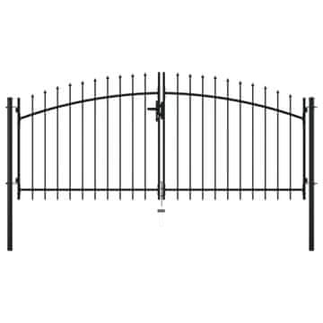 Vidaxl Dvokrilna ograja Woerden s kopjem na vrhu 299,5 x 149,5 cm