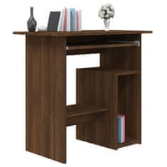 Vidaxl Pisalna miza rjavi hrast 80x45x74 cm konstruiran les