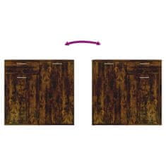Vidaxl Komoda dimljeni hrast 80x36x75 cm konstruiran les