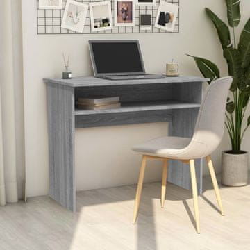 Vidaxl vidaXL Pisalna miza, siva sonoma hrastova, 90x50x74 cm, material na osnovi lesa