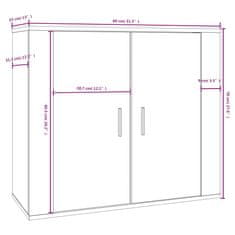 Vidaxl Komoda dimljeni hrast 80x33x70 cm inženirski les