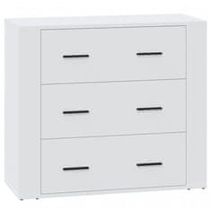 Vidaxl Komoda bela 80x33x70 cm inženirski les