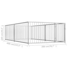 Vidaxl Zunanji pasji boks 200x400x100 cm