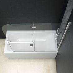 Vidaxl Zložljiva pregrada za tuš z 2 paneloma ESG 95x140 cm