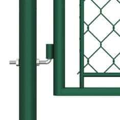 Vidaxl Vrtna vrata jeklena 75x495 cm zelena
