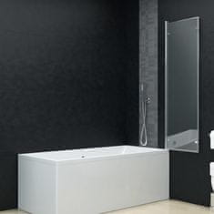 Vidaxl Zložljiva pregrada za tuš s 3 paneli ESG 130x138 cm