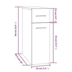 Vidaxl Lekarniška omara rjavi hrast 20x45,5x60 cm konstruiran les