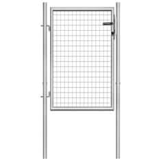 Vidaxl Vrtna vrata pocinkano jeklo 105x150 cm srebrna