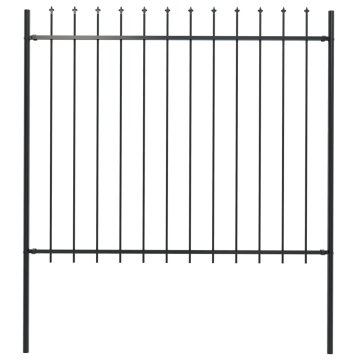 Vidaxl Vrtna ograja s suličastim vrhom jeklo 181x150 cm črne barve