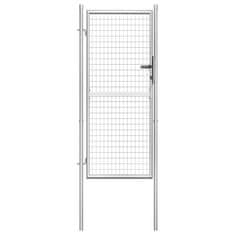 Greatstore Vrtna vrata pocinkano jeklo 105x225 cm srebrna