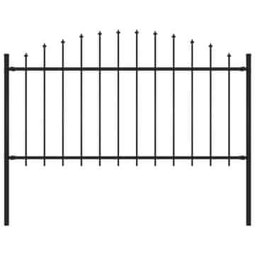Vidaxl Vrtna ograja Woerden s suličastim vrhom jeklo 170x150 cm črna