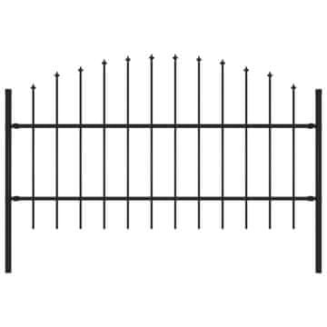 Vidaxl Vrtna ograja Woerden s suličastim vrhom jeklo 170x100 cm črna