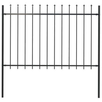 Vidaxl Vrtna ograja Woerden s suličastim vrhom jeklo 170x120 cm črna