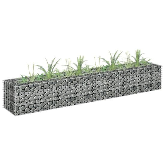 Vidaxl Visoka greda gabion pocinkano jeklo 180x30x30 cm