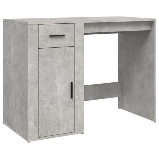 Vidaxl Pisalna miza betonsko siva 100x49x75 cm inženirski les