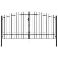 Greatstore Dvojna vrata za ograjo koničasta 400x248 cm