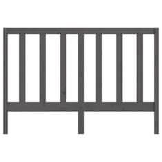 Vidaxl Posteljno vzglavje sivo 156x4x100 cm trdna borovina