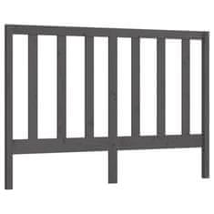 Vidaxl Posteljno vzglavje sivo 156x4x100 cm trdna borovina