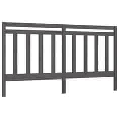 Vidaxl Posteljno vzglavje sivo 186x4x100 cm trdna borovina