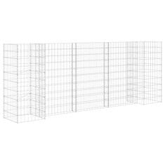 Greatstore Korito za rastline gabion H-oblike jeklo 260x40x100 cm