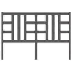 Vidaxl Posteljno vzglavje sivo 126x4x100 cm trdna borovina