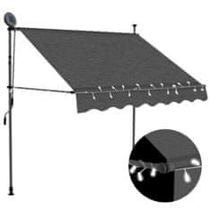 shumee Ročno zložljiva tenda z LED lučmi 150 cm antracitna