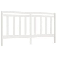 Vidaxl Posteljno vzglavje belo 186x4x100 cm trdna borovina
