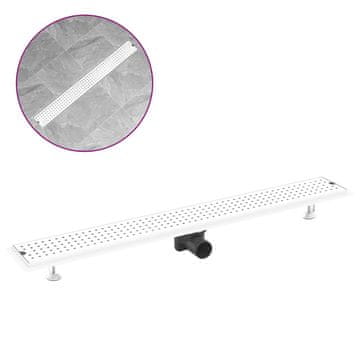 Vidaxl Kanaleta za tuš z luknjicami 93x14 cm nerjaveče jeklo