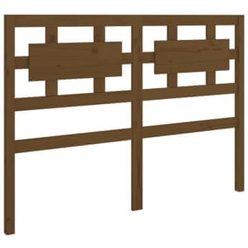 Vidaxl Posteljno vzglavje medeno rjavo 125,5x4x100 cm trdna borovina