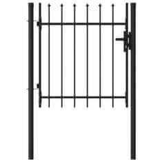 shumee Enojna vrata za ograjo koničasta jeklo 1x1 m črna