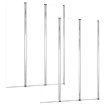 Vidaxl Tuš stene za kopalno kad 2 kosa 104x130 cm steklo prozorne