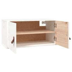 Vidaxl Stenska omarica bela 60x30x30 cm trdna borovina