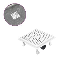 Vidaxl Kanaleta za tuš z vzorcem 23x23 cm nerjaveče jeklo