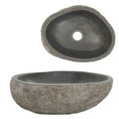 Greatstore Umivalnik iz rečnega kamna ovalen 30-37 cm