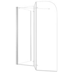 Vidaxl Tuš stena za kopalno kad 120x69x130 cm kaljeno steklo prozorna