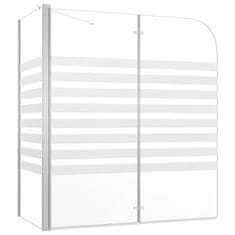 Vidaxl Tuš stena za kopalno kad 120x68x130 cm kaljeno steklo s črtami
