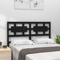 Vidaxl Posteljno vzglavje črno 155,5x4x100 cm trdna borovina