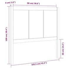 Vidaxl Posteljno vzglavje 105,5x4x100 cm trdna borovina