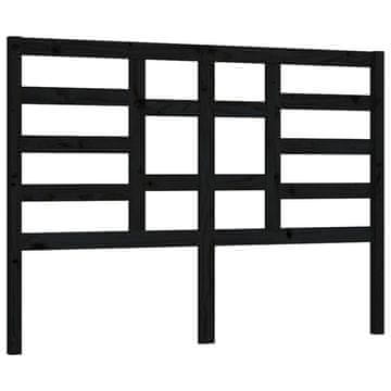 Vidaxl Posteljno vzglavje črno 156x4x104 cm trdna borovina
