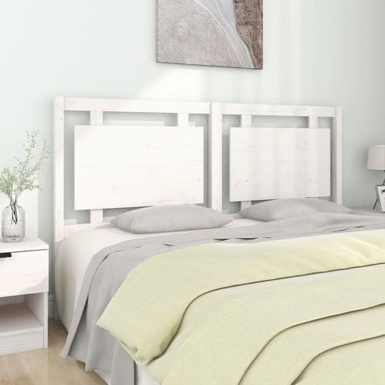 Greatstore Posteljno vzglavje belo 165,5x4x100 cm trdna borovina