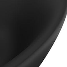 shumee Razkošen umivalnik ovalen mat črn 58,5x39 cm keramika
