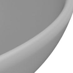 Vidaxl Razkošen umivalnik okrogel mat svetlo siv 32,5x14 cm keramičen