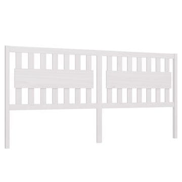 Vidaxl Posteljno vzglavje belo 205,5x4x100 cm trdna borovina