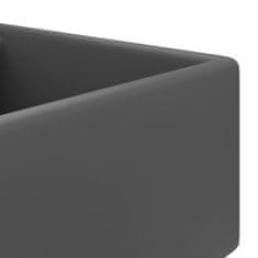 Vidaxl Razkošen umivalnik kvadraten mat temno siv 41x41 cm keramika