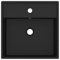 Vidaxl Razkošen umivalnik kvadraten mat črn 41x41 cm keramika