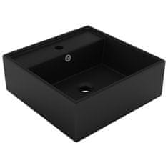 Vidaxl Razkošen umivalnik kvadraten mat črn 41x41 cm keramika