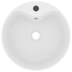 Vidaxl Razkošen umivalnik mat bel 36x13 cm keramičen