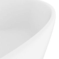 Vidaxl Razkošen umivalnik mat bel 36x13 cm keramičen